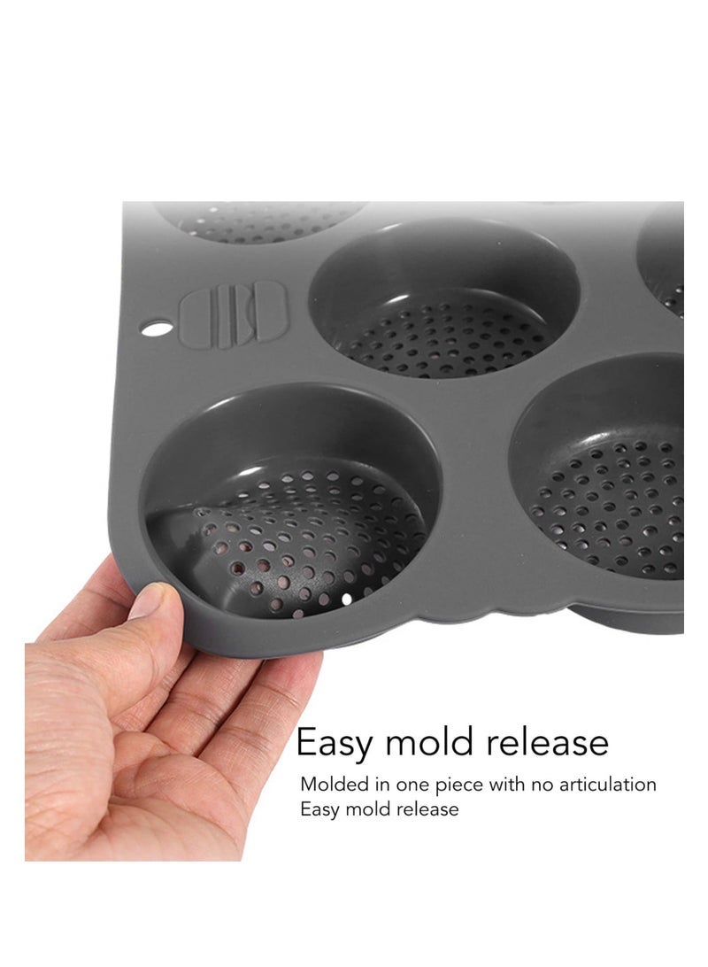 Hamburger Bun Pan, 11.7x10.0x1.2 inch Pan Baking Silicone Mold, 8 Cavity Cup Big Non-Stick for Gluten Buns Homemade - Image 5